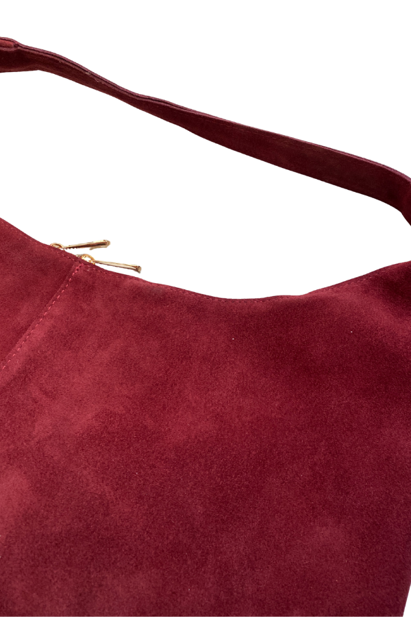 Madlen Bordo Süet Çanta