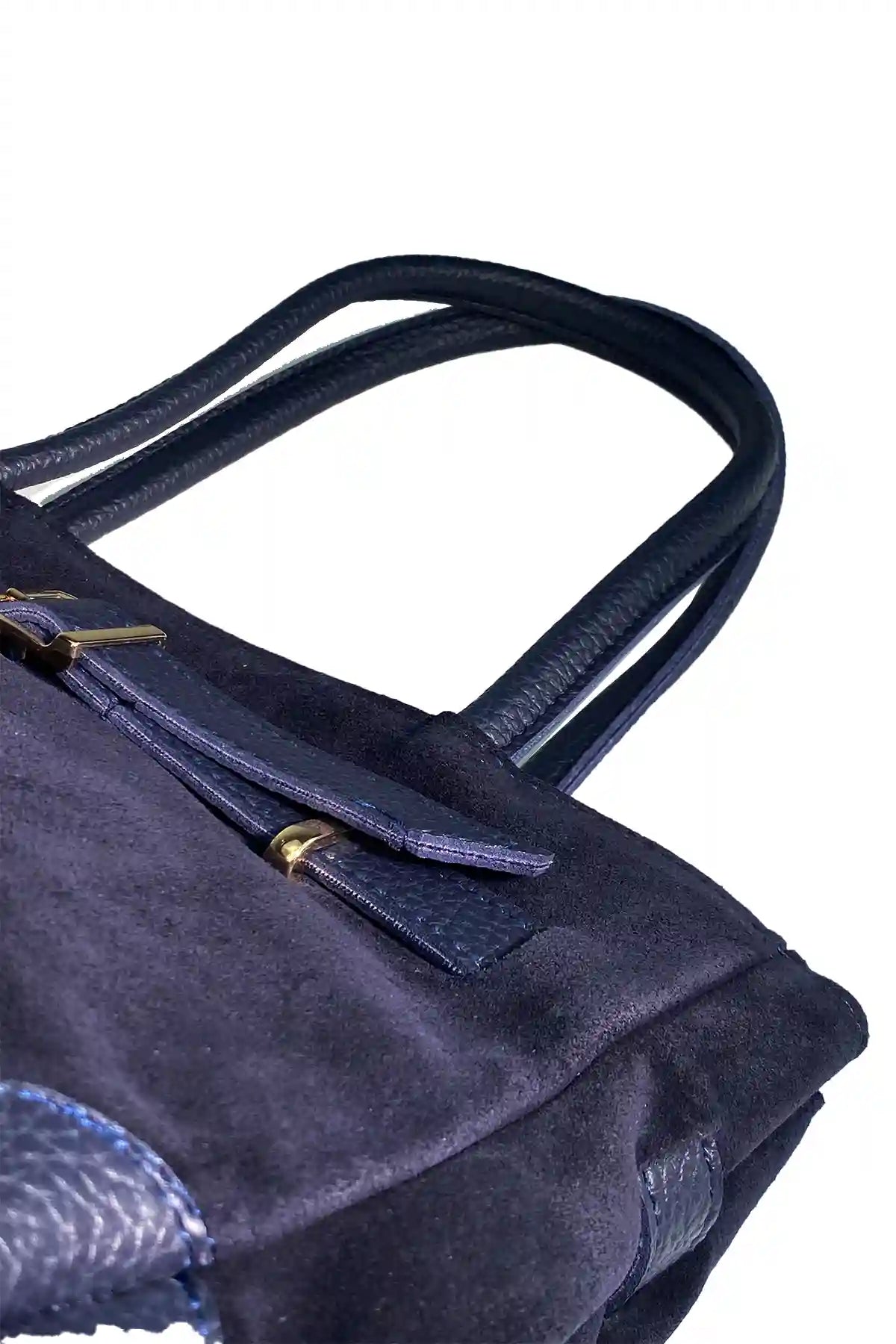 ÈCLA Classic 24 – Hakiki Süet Deri Çanta - Lacivert