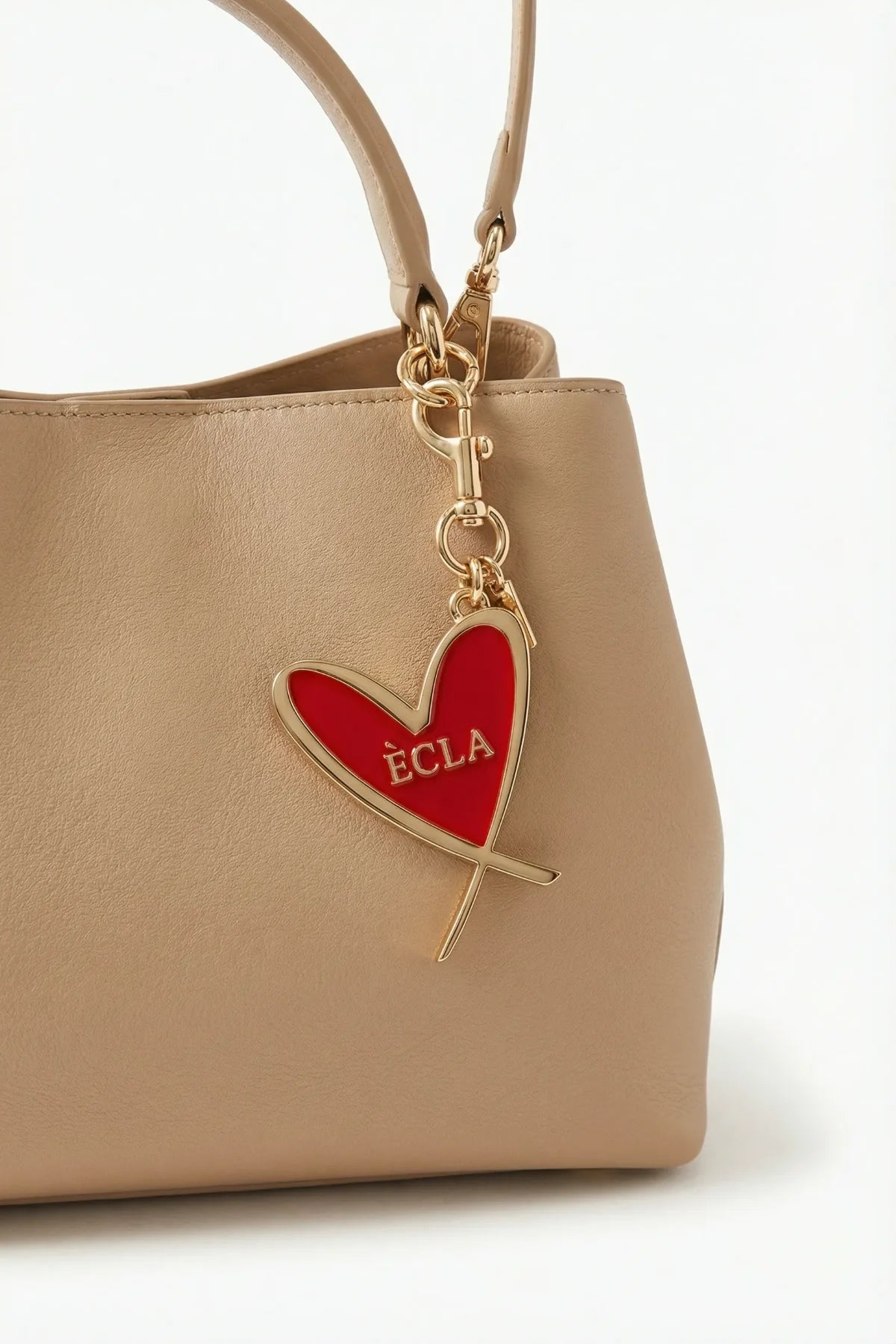 È C L A Heart Charm — Red & Gold