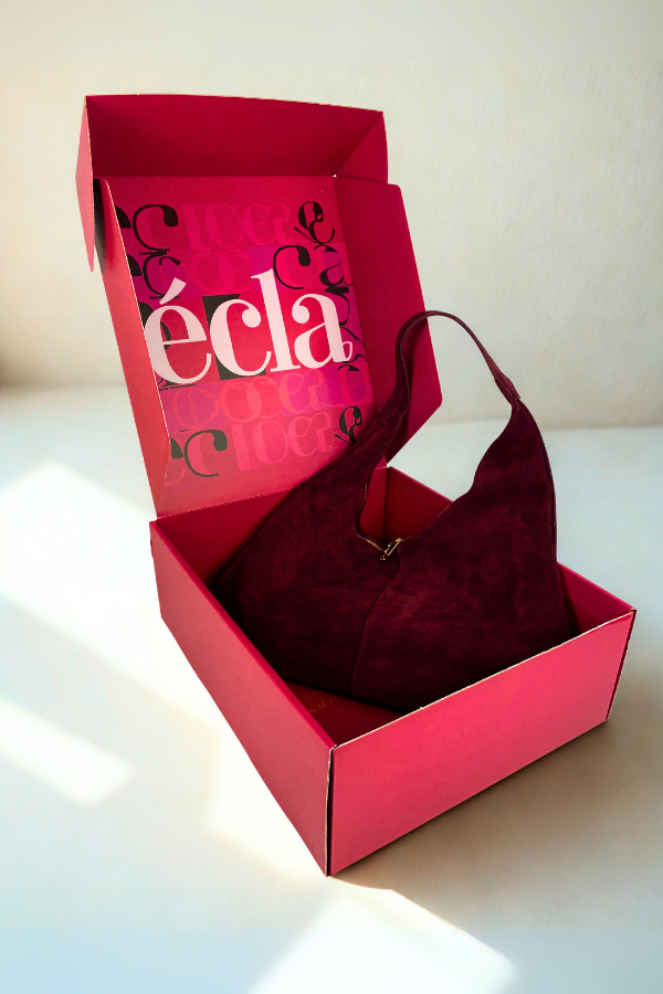 Madlen Bordo Süet Çanta