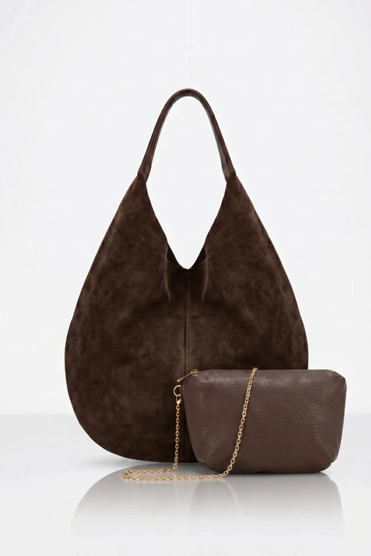 LUNA No.2 | Yavrulu Tote Çanta | Kahve