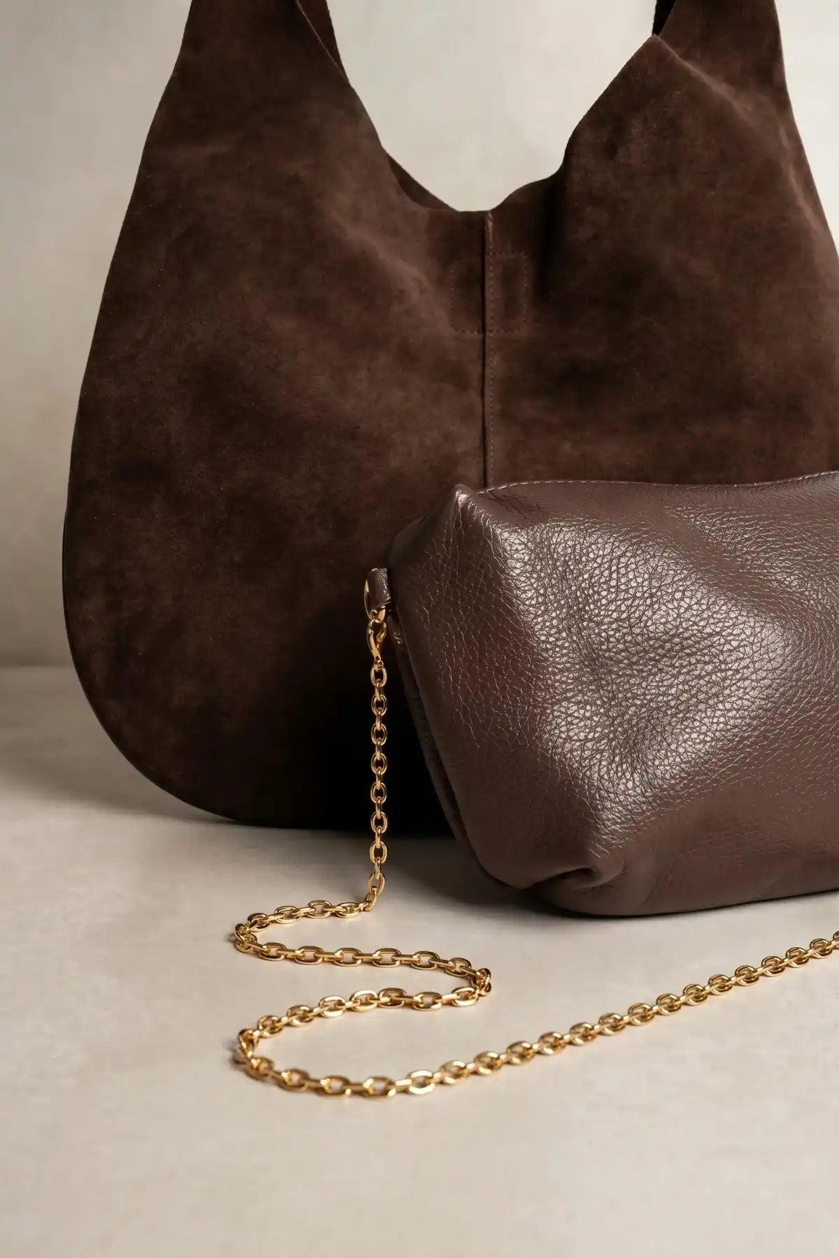 LUNA No.2 | Yavrulu Tote Çanta | Kahve