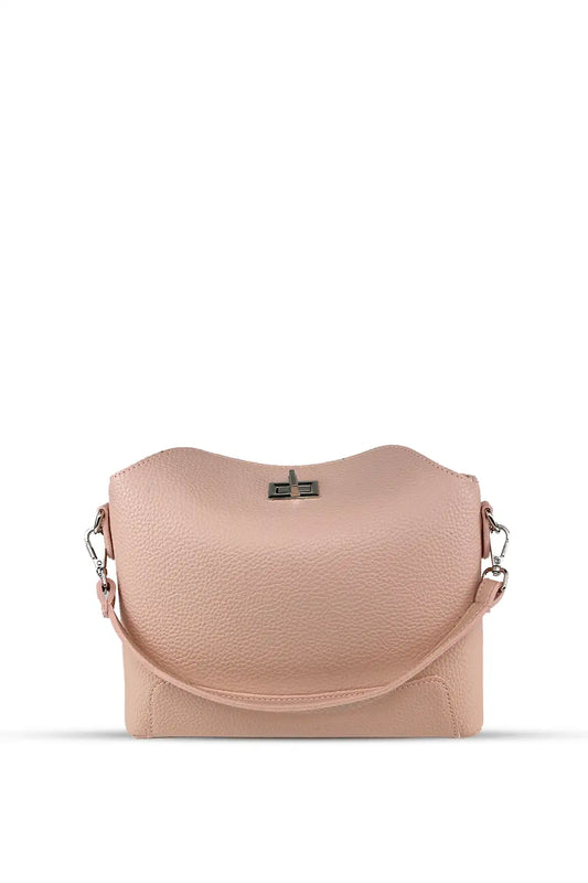 Onda - Kıvrımlı Formda Pudra Omuz Çantası