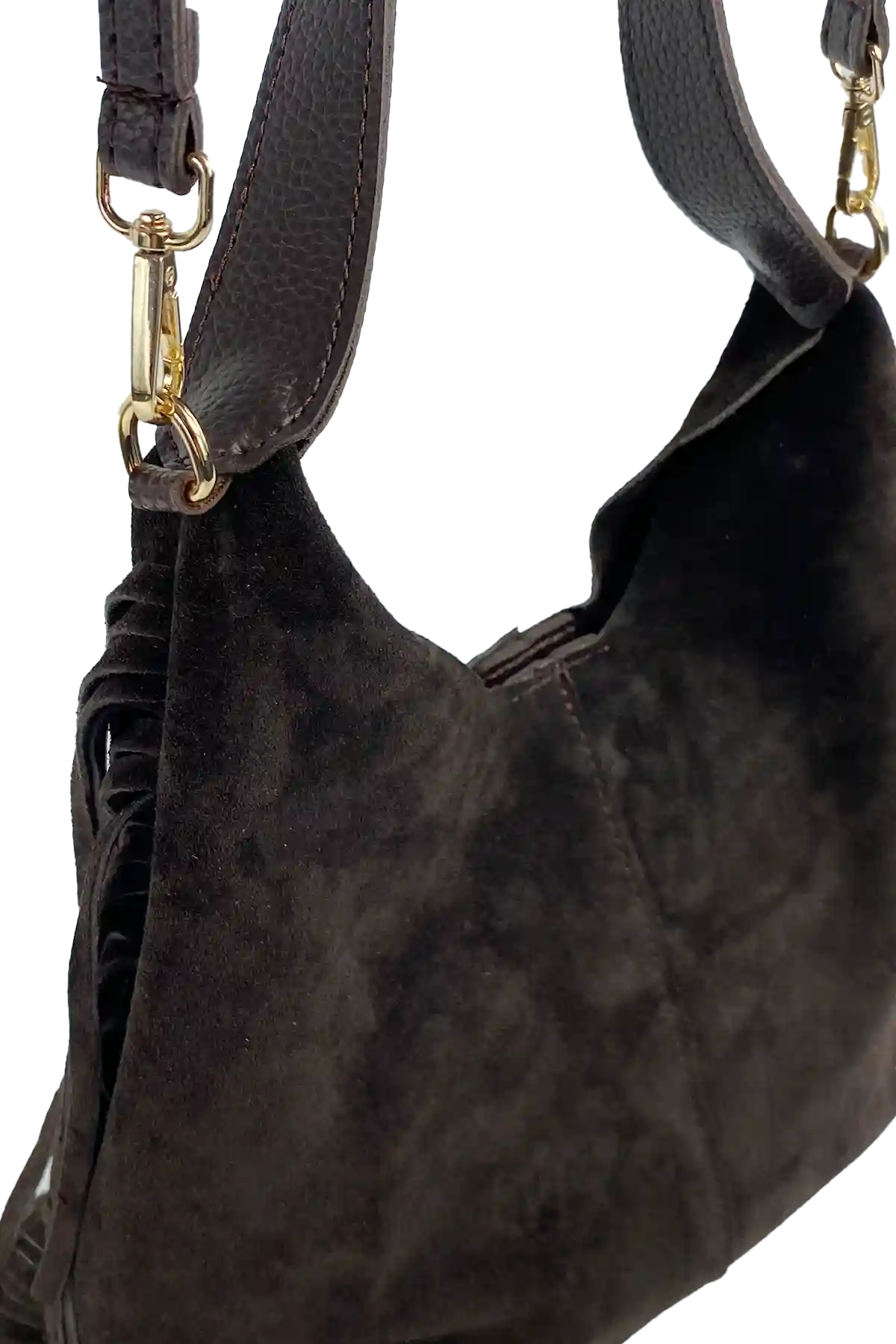 Terra Püsküllü Yavrulu Süet Çanta – Acı Kahve