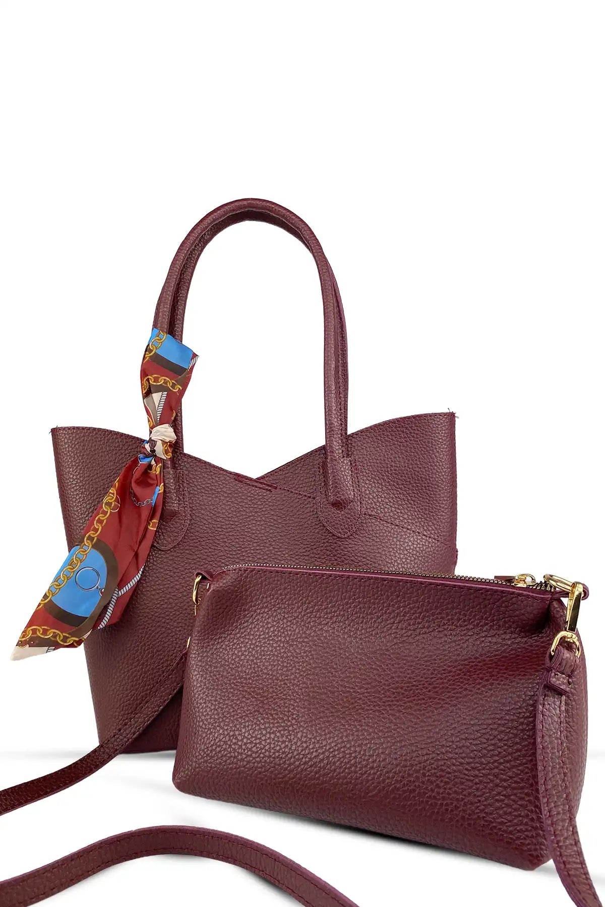 Flora Bordo Omuz Çantası