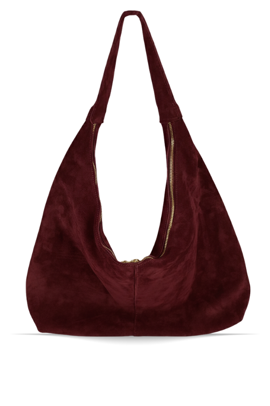 Madlen Bordo Süet Çanta
