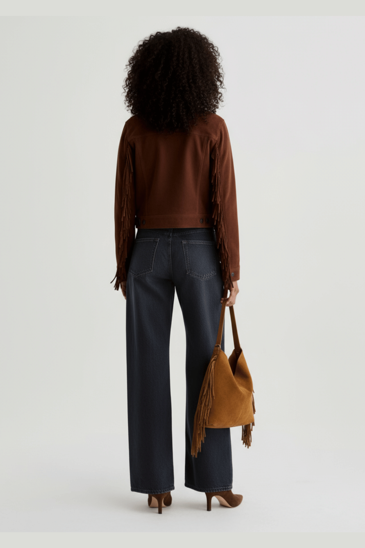 Terra Püsküllü Yavrulu Süet Çanta – Taba