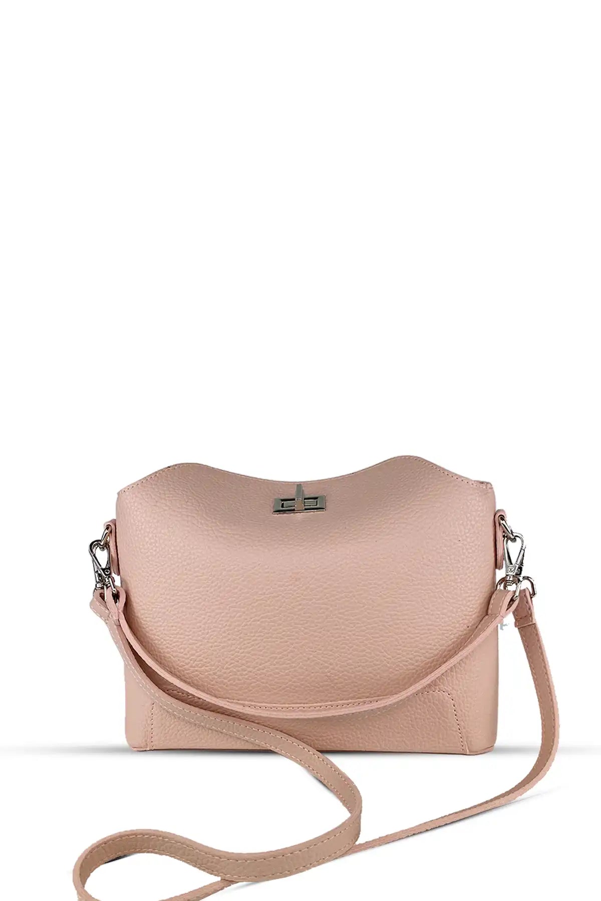 Onda - Kıvrımlı Formda Pudra Omuz Çantası