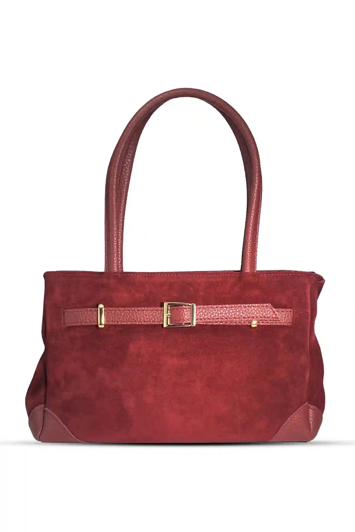ÈCLA Classic 24 – Hakiki Süet Deri Çanta - Bordo