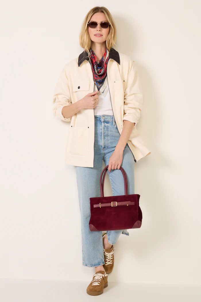 ÈCLA Classic 24 – Hakiki Süet Deri Çanta - Bordo