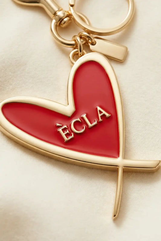 È C L A Heart Charm — Red & Gold