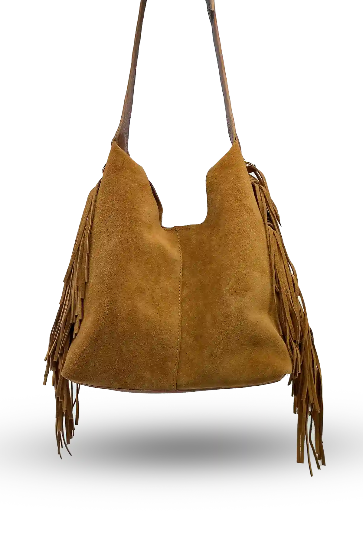 Terra Püsküllü Yavrulu Süet Çanta – Taba