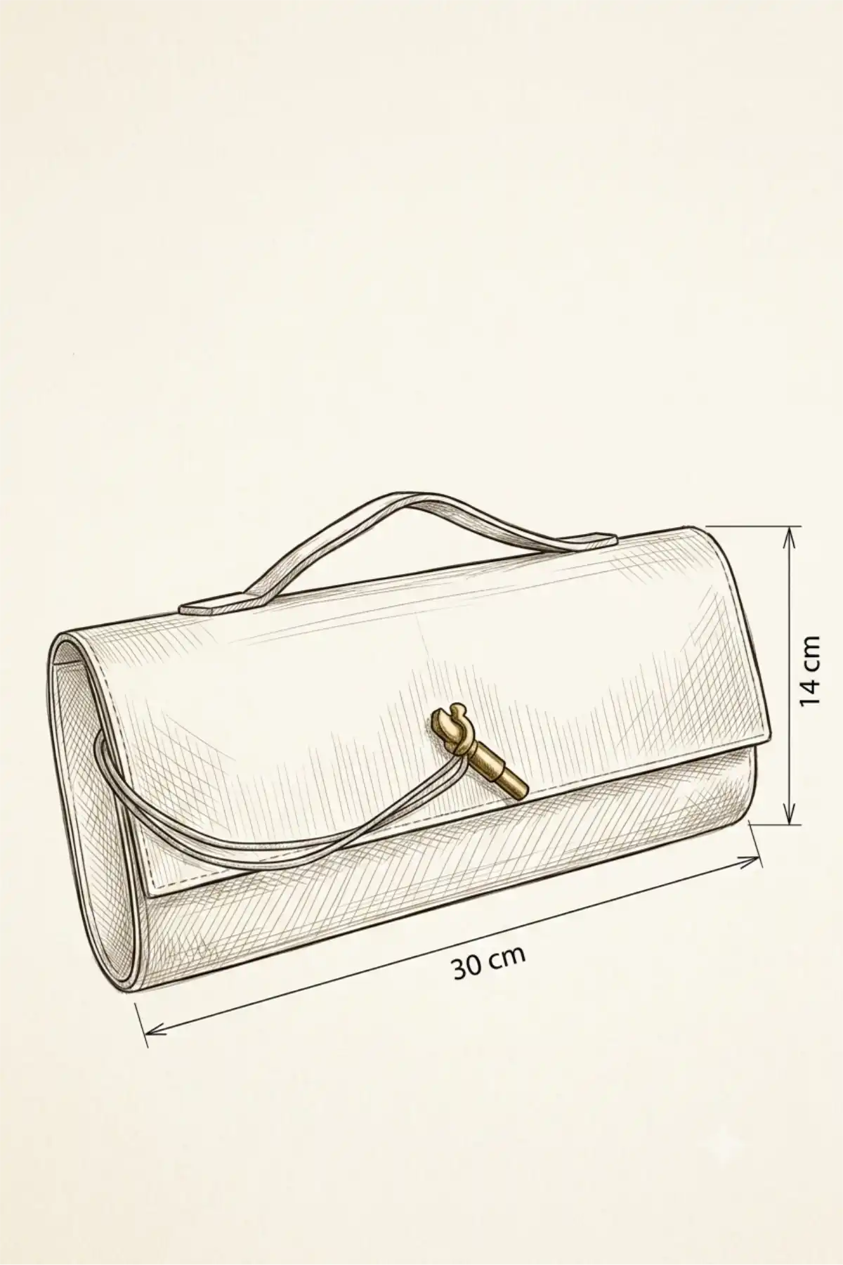 Clarté | Hakiki Süet Deri Çanta | Zincir Askılı Clutch | Kahve